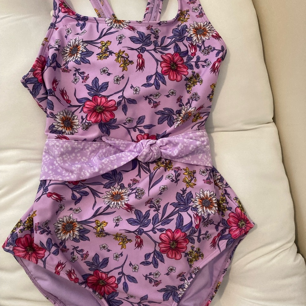 art class Floral Kids Bodysuit in Pink and Purple